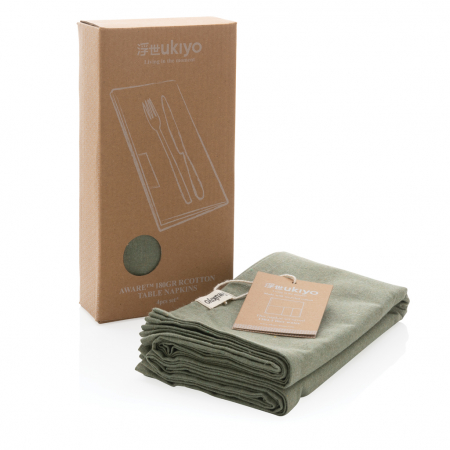 Set 4 servete de masa Ukiyo Aware™ din bumbac reciclat – 45x45 cm, eco-friendly [11]