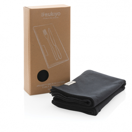 Set 4 servete de masa Ukiyo Aware™ din bumbac reciclat – 45x45 cm, eco-friendly [6]