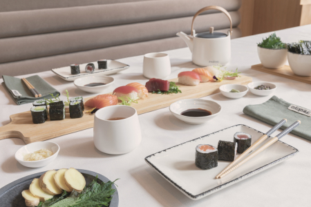 Set 4 servete de masa Ukiyo Aware™ din bumbac reciclat – 45x45 cm, eco-friendly [6]