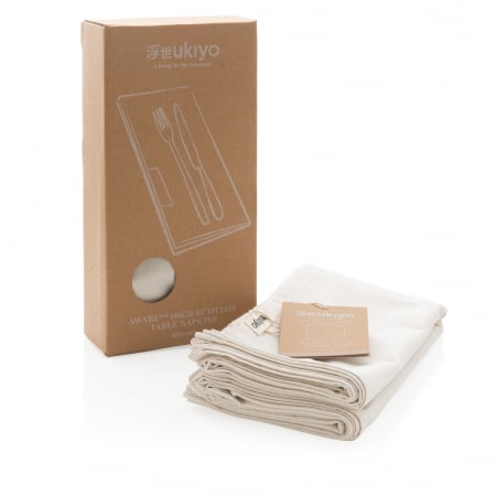 Set 4 servete de masa Ukiyo Aware™ din bumbac reciclat – 45x45 cm, eco-friendly [6]