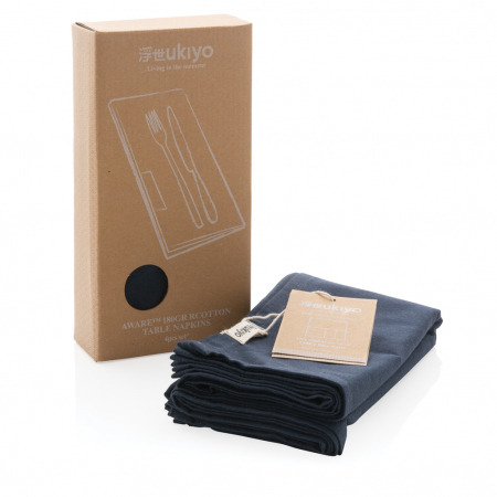 Set 4 servete de masa Ukiyo Aware™ din bumbac reciclat – 45x45 cm, eco-friendly [6]