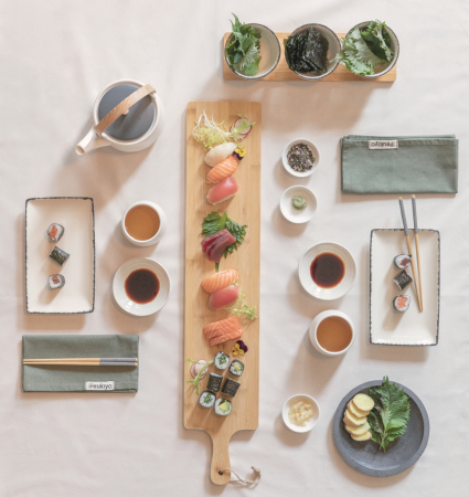 Set 4 servete de masa Ukiyo Aware™ din bumbac reciclat – 45x45 cm, eco-friendly [7]