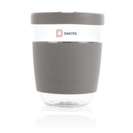 Pahar Ukiyo din sticla borosilicata cu capac si husa silicon, 360ml [5]