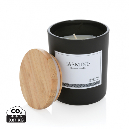 Decor si interior - Lumanare parfumata deluxe Ukiyo cu capac bambus – iasomie, 30h ardere