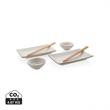 Casa si bucatarie - Set sushi Ukiyo pentru doua persoane – 8 piese ceramice pictate manual