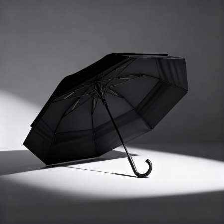 Umbrela business dubla Bizz Pro 128 cm, automata, rezistenta vant, negru [3]