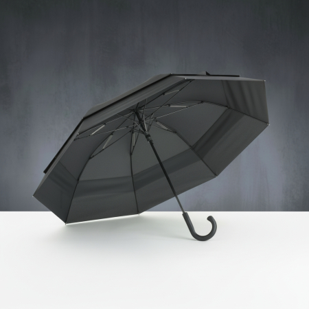 Umbrela business dubla Bizz Pro 128 cm, automata, rezistenta vant, negru [6]