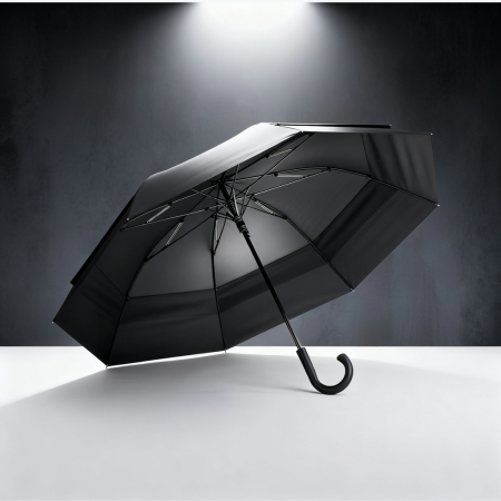 Umbrela business dubla Bizz Pro 128 cm, automata, rezistenta vant, negru [5]