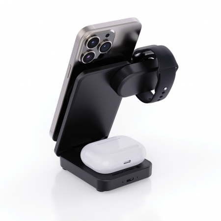 Incarcator wireless 3-in-1 magnetic 15W Urban Vitamin Arcadia, ABS reciclat RCS [10]