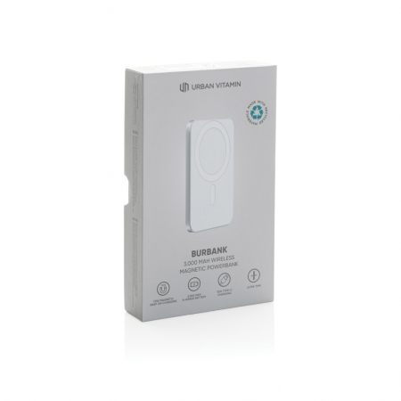 Powerbank Urban Vitamin Burbank 3.000 mAh, magnetic wireless 8W, aluminiu reciclat RCS [17]
