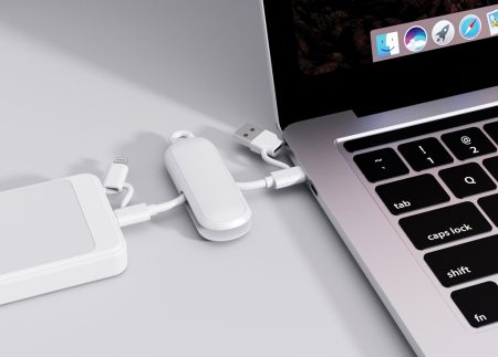 Cablu breloc Urban Vitamin Dublin 4-in-1, 100W PD, USB-C si iOS, 480 Mbps [10]