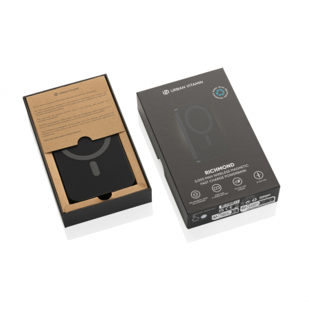 Powerbank Urban Vitamin Richmond 5.000 mAh, magnetic wireless 15W, aluminiu reciclat RCS [5]