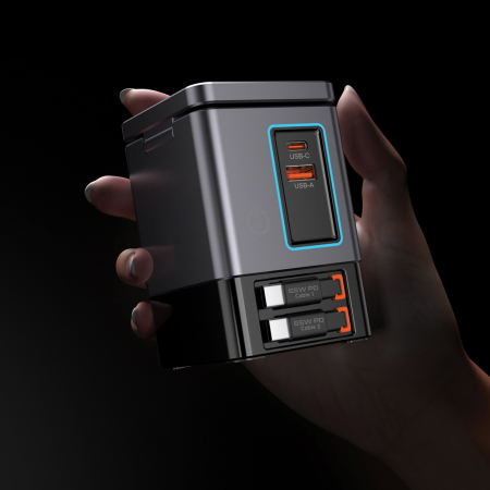 Statie incarcare Urban Vitamin Sacramento 105W GaN, wireless si cabluri retractabile [19]