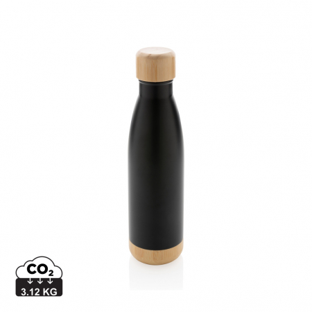 Sticle, cani si termosuri to go - Sticla termos inox 520 ml cu capac si baza bambus