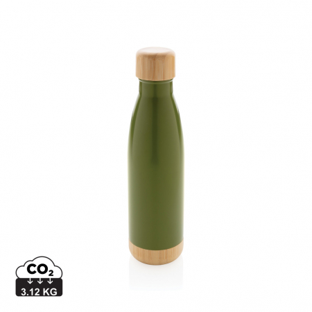 Noutati si inovatii - Sticla termos inox 520 ml cu capac si baza bambus