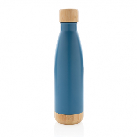 Sticla termos inox 520 ml cu capac si baza bambus [2]