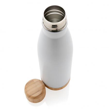 Sticla termos inox 520 ml cu capac si baza bambus [4]
