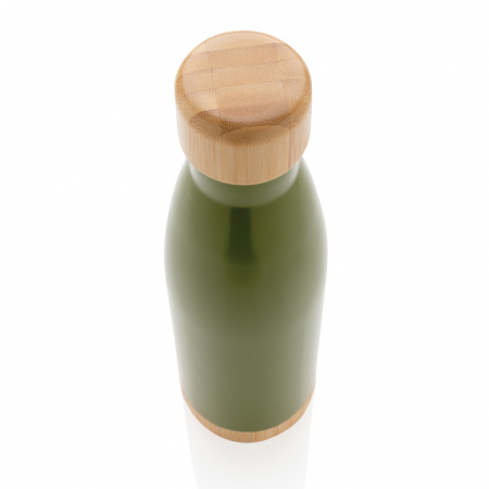 Sticla termos inox 520 ml cu capac si baza bambus [3]