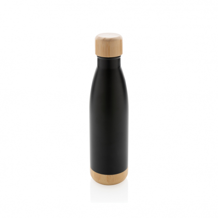 Sticla termos inox 520 ml cu capac si baza bambus [1]