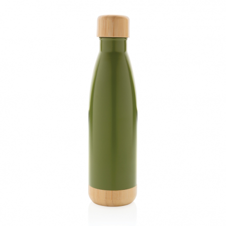 Sticla termos inox 520 ml cu capac si baza bambus [2]