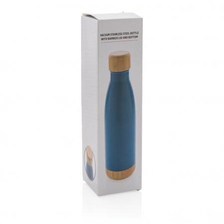 Sticla termos inox 520 ml cu capac si baza bambus [10]