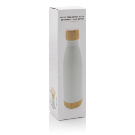 Sticla termos inox 520 ml cu capac si baza bambus [9]