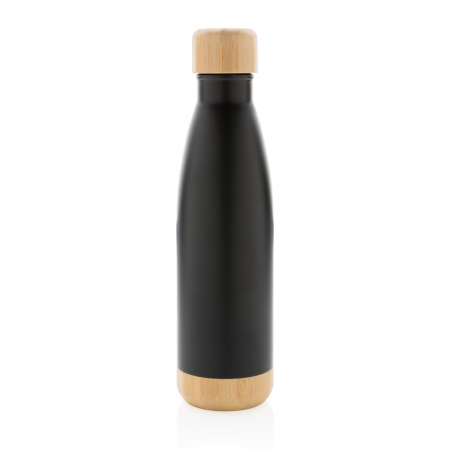 Sticla termos inox 520 ml cu capac si baza bambus [2]