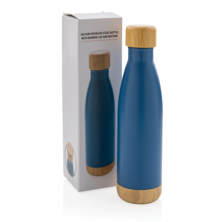 Sticla termos inox 520 ml cu capac si baza bambus [9]