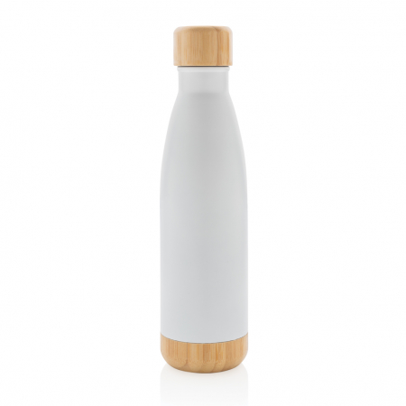 Sticla termos inox 520 ml cu capac si baza bambus [2]