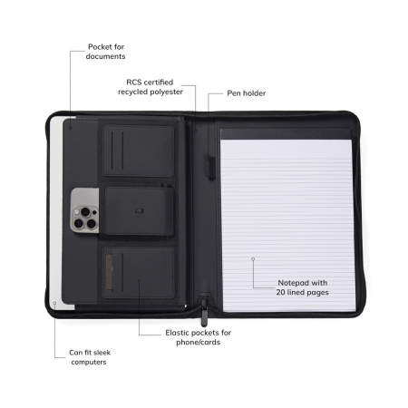 Portofoliu A4 VINGA Baltimore RCS cu coperta PU si agenda – elegant si practic [6]