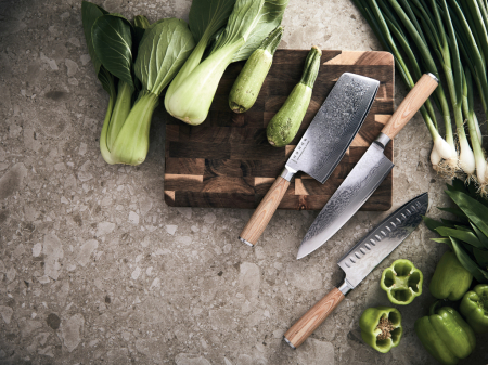 Cutit Santoku VINGA Hattasan Damascus – otel VG10, 67 straturi, maner Pakkawood [3]