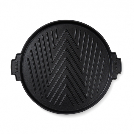 Plita grill striata VINGA Monte Ardoise, fonta emailata, 30 cm [1]