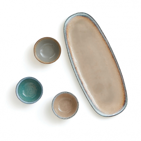 Set servire ceramica platou + 3 boluri, Vinga Nomimono [2]