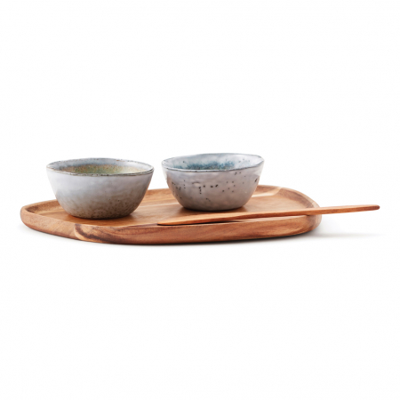 Set tapas ceramica cu platou lemn, Vinga Nomimono [1]