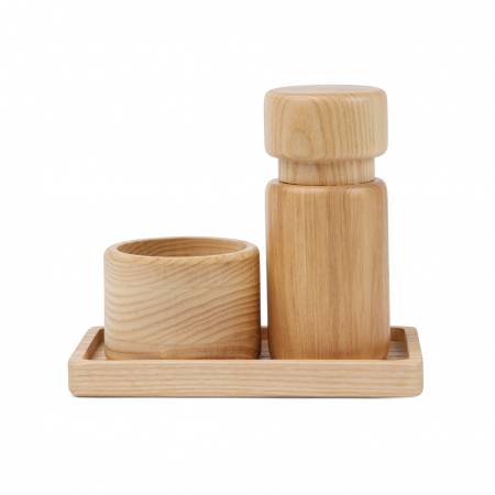 Set sare si piper VINGA Retro, 3 piese lemn FSC cu rasnita ceramica [2]