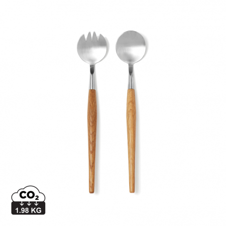 Bucatarie si servire - Set tacamuri servire VINGA Retro – design scandinav cu manere din stejar