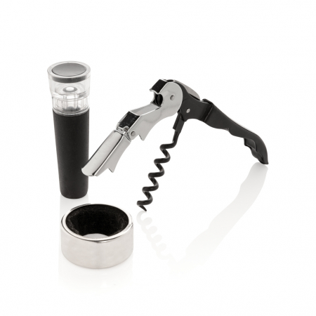 Set vin Vino Sommelier 3 piese – tirbuson, dop si inel anti-picurare [1]