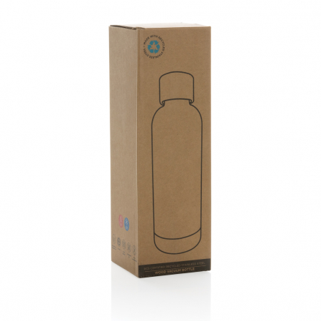 Sticla termos Wood inox reciclat RCS 500 ml cu capac lemn [9]