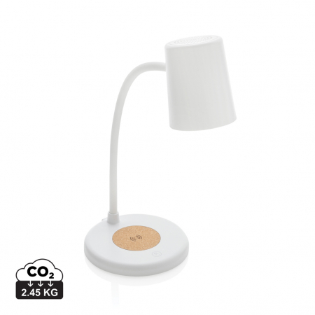 Noutati si inovatii - Lampa de birou Zenara RCS din plastic reciclat si pluta FSC, cu incarcator wireless 15W