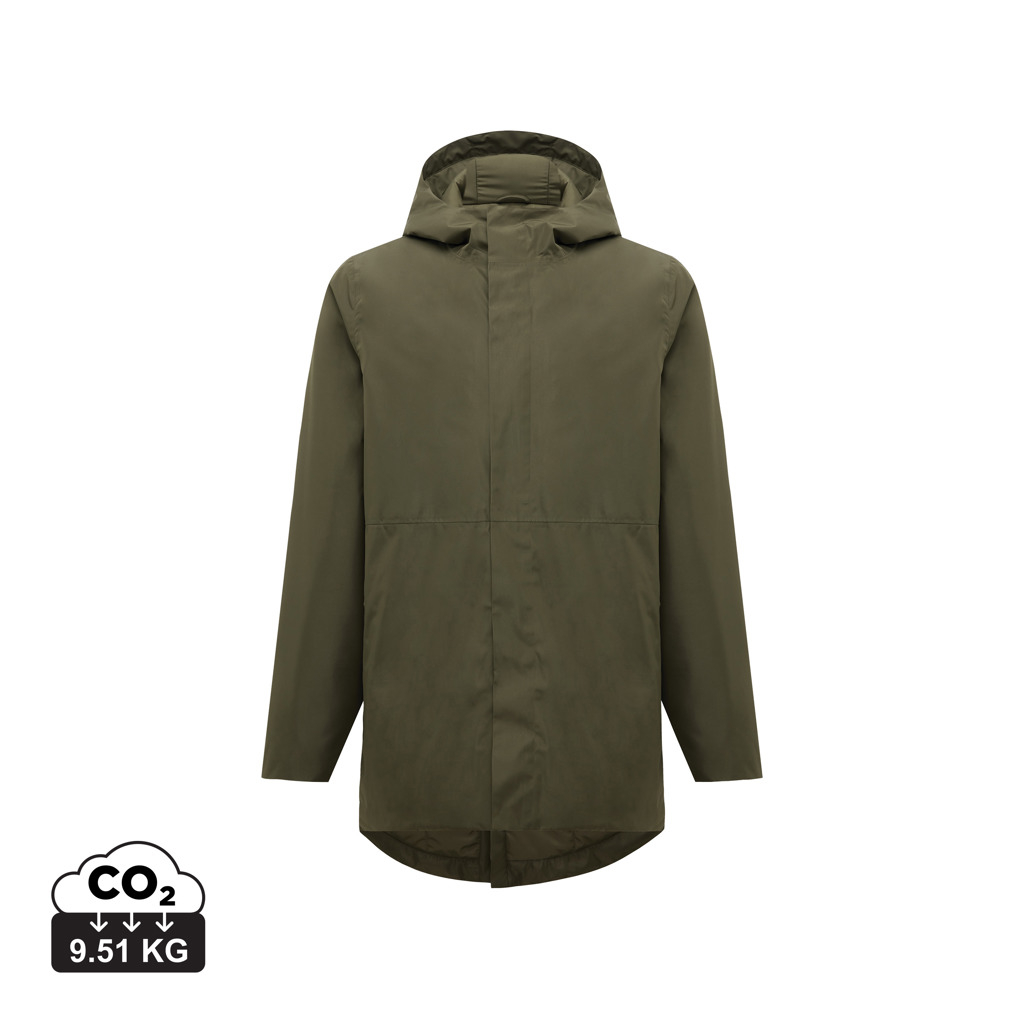 husa impermeabila Jacheta parka unisex impermeabila din poliester reciclat IQONIQ Thelon S, kaki