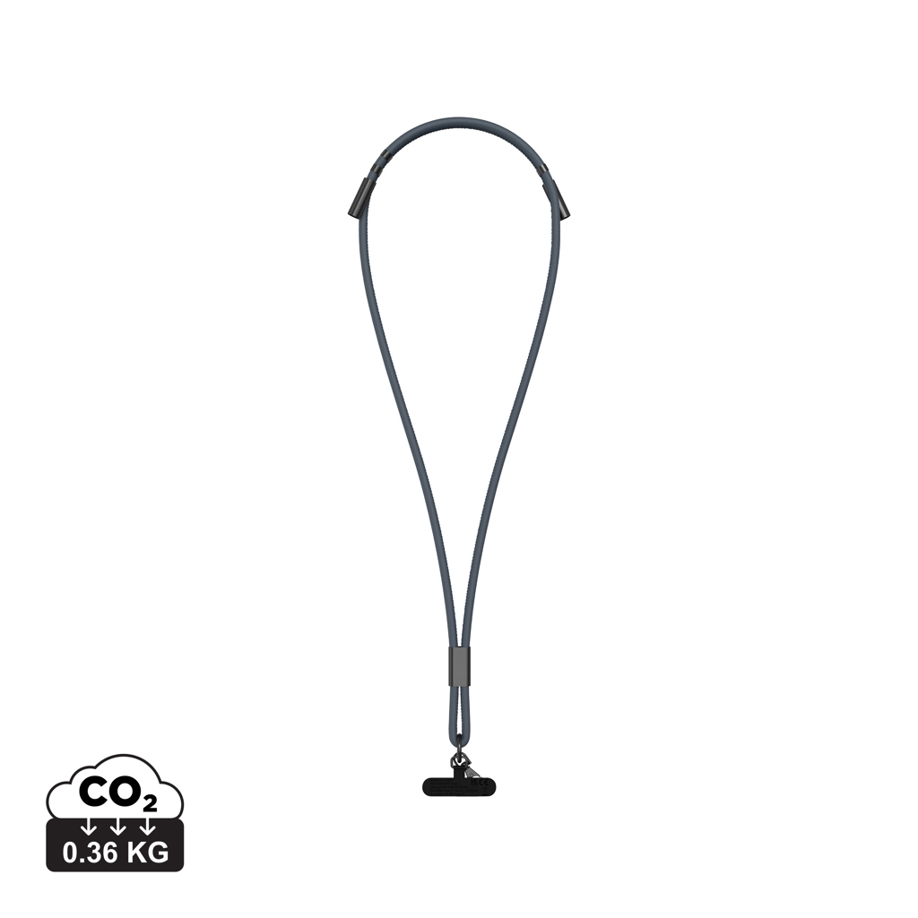 telefon rezistent Lanyard telefon cu cablu incarcare USB-C PD 60W, material reciclat RCS Baltimore bleumarin