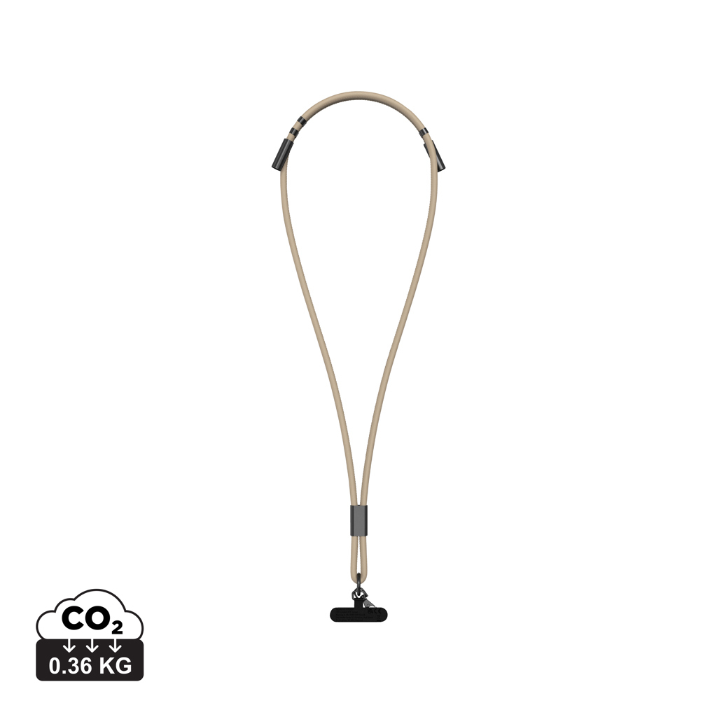 telefon rezistent Lanyard telefon cu cablu incarcare USB-C PD 60W, material reciclat RCS Baltimore bej