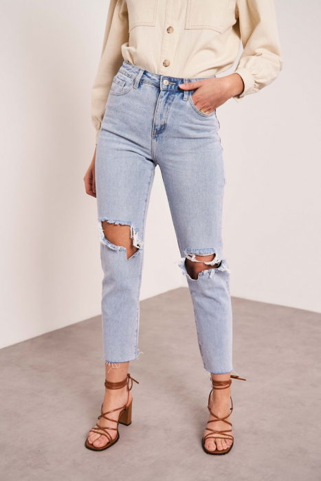 O.RAIJE Straight jeans with holes [4]