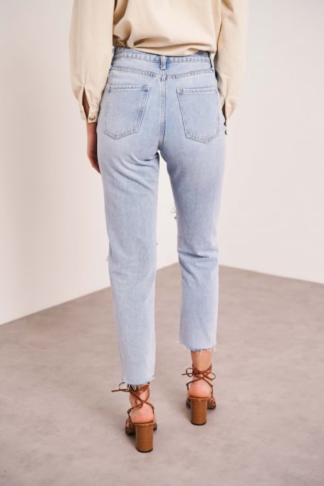 O.RAIJE Straight jeans with holes [3]