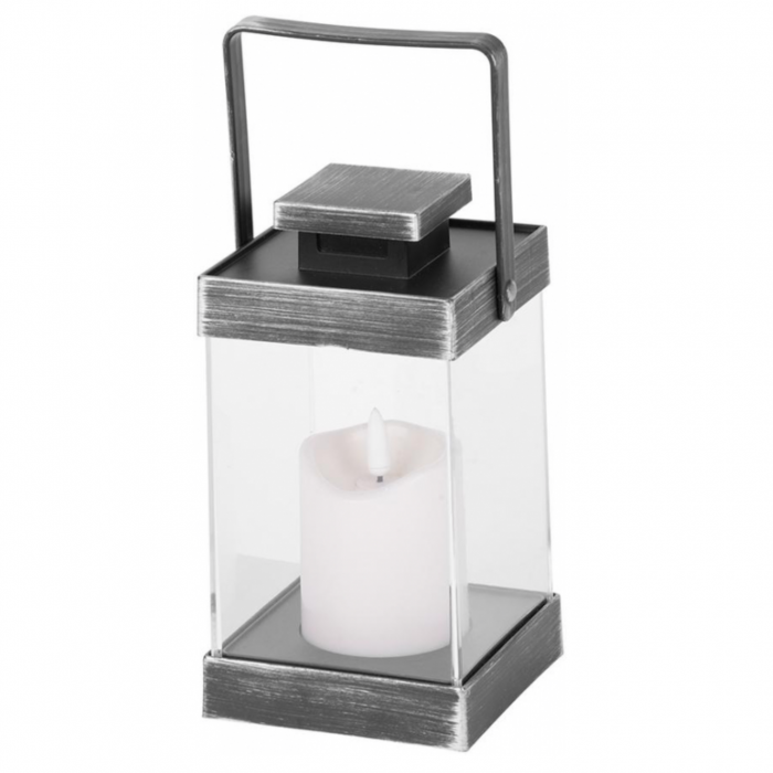 Felinar decorativ cu lumanare led pentru Craciun retro, negru, 3xAAA, plastic, 10x18,5 cm, MagicHome [3]