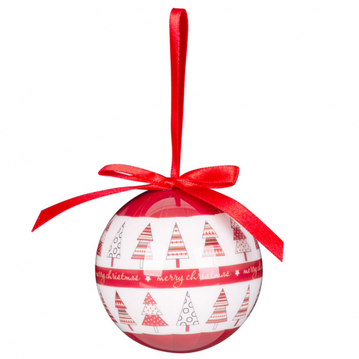 Set 6 globuri pentru bradul de craciun, MagicHome, rosu/alb, 7.5 cm diametru [3]