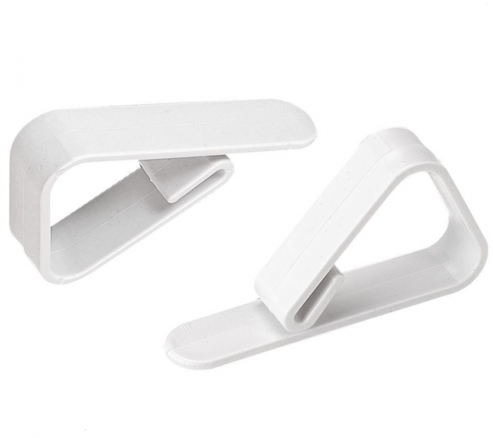Set 100 cleme/clipsuri pentru fixarea fetei de masa, Algon, Albe [2]