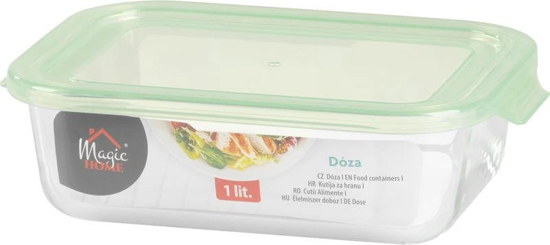 Caserolă din sticlă borosilicată cu capac 1000 ml MagicHome, dreptunghiulară [3]