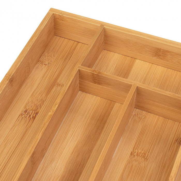 Organizator pentru tacamuri, 34 x 26 x 5 cm, bambus, maro, Quttin [3]