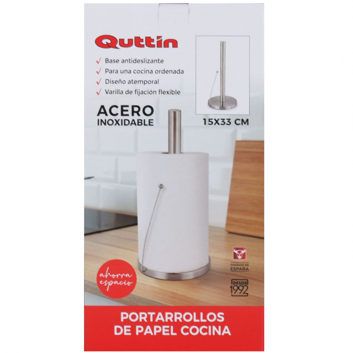 Suport din inox cu element de fixare pentru prosoape de bucatarie, 33x15 cm [2]